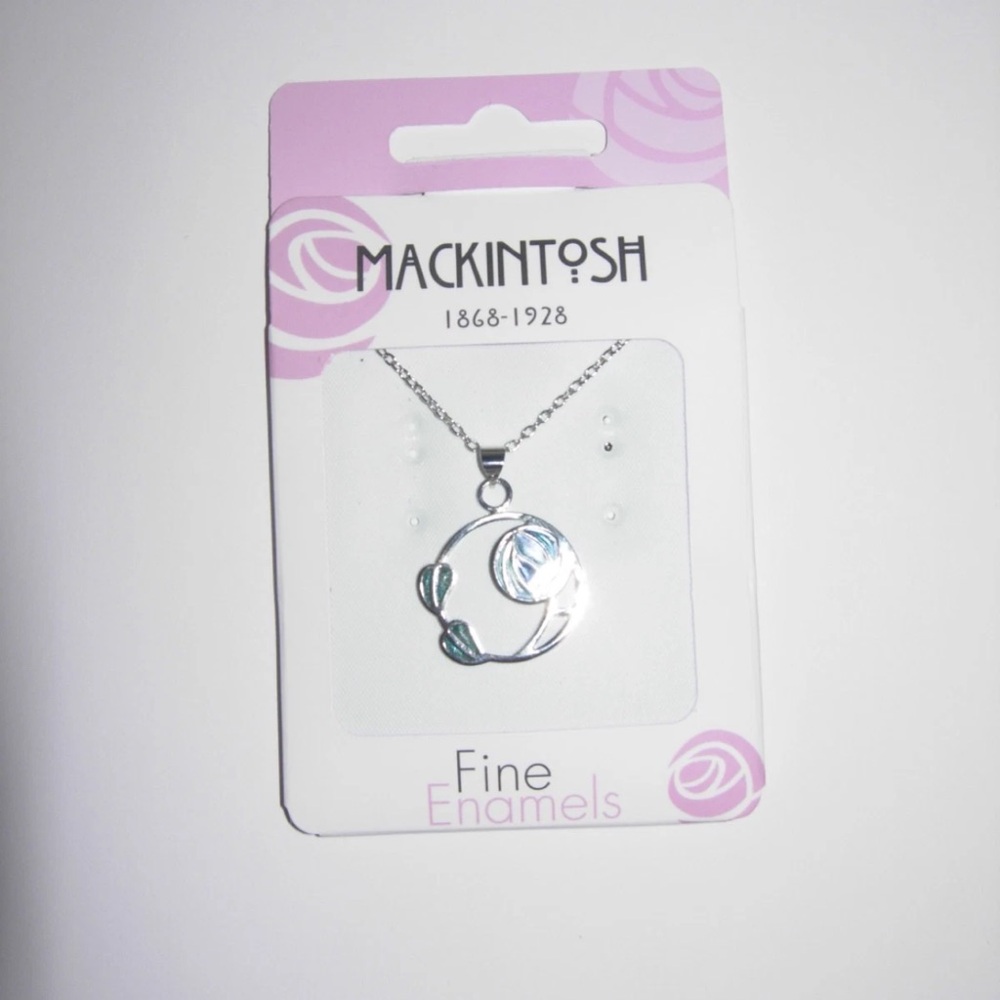 Mackintosh Blue Enamel Pendant Necklace Scotland SeaGems NIP
